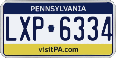 PA license plate LXP6334