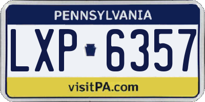 PA license plate LXP6357