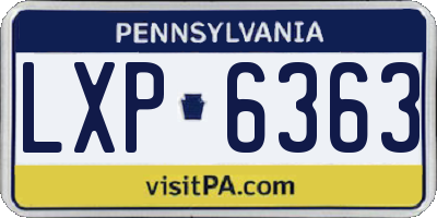 PA license plate LXP6363