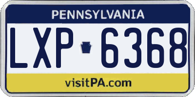 PA license plate LXP6368