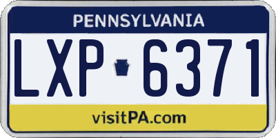 PA license plate LXP6371