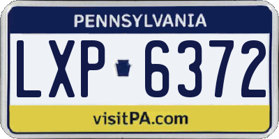 PA license plate LXP6372