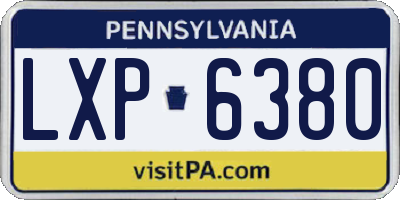 PA license plate LXP6380