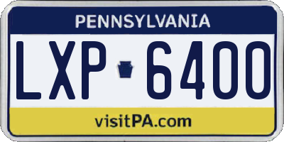 PA license plate LXP6400