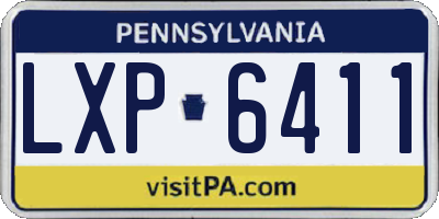 PA license plate LXP6411