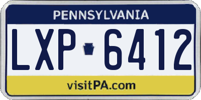 PA license plate LXP6412