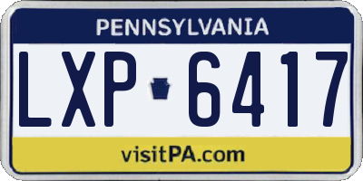 PA license plate LXP6417