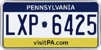 PA license plate LXP6425