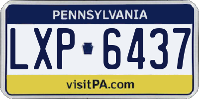PA license plate LXP6437