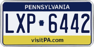 PA license plate LXP6442