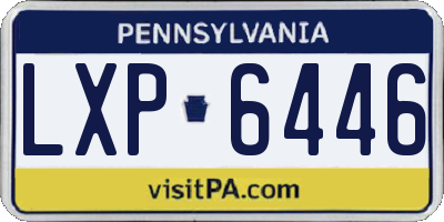 PA license plate LXP6446