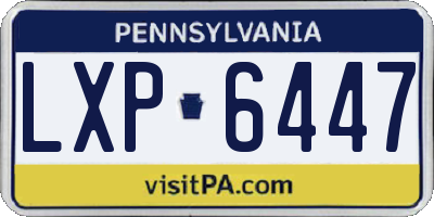 PA license plate LXP6447