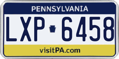 PA license plate LXP6458