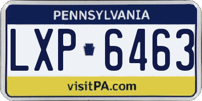 PA license plate LXP6463