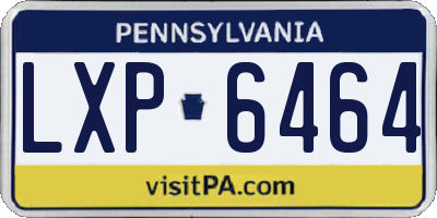 PA license plate LXP6464