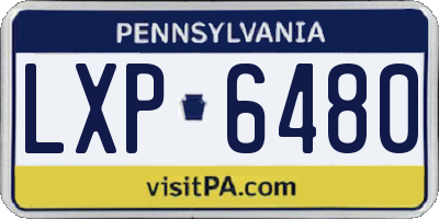 PA license plate LXP6480