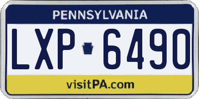 PA license plate LXP6490