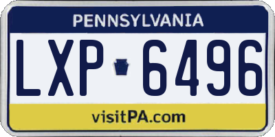 PA license plate LXP6496