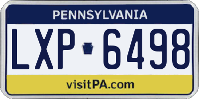 PA license plate LXP6498