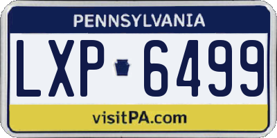 PA license plate LXP6499
