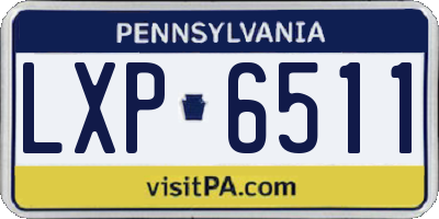 PA license plate LXP6511