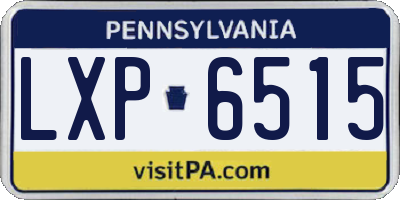 PA license plate LXP6515