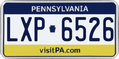PA license plate LXP6526