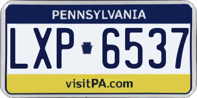 PA license plate LXP6537