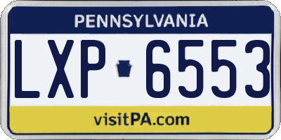 PA license plate LXP6553