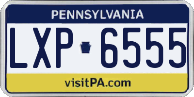 PA license plate LXP6555