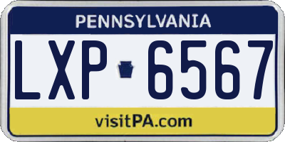 PA license plate LXP6567