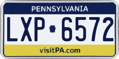PA license plate LXP6572