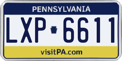 PA license plate LXP6611