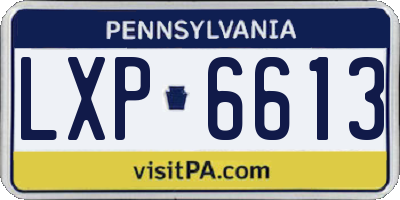 PA license plate LXP6613