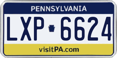 PA license plate LXP6624
