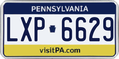 PA license plate LXP6629