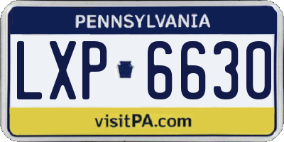 PA license plate LXP6630