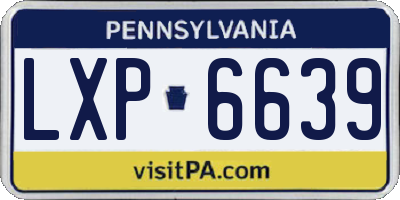 PA license plate LXP6639