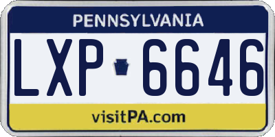 PA license plate LXP6646
