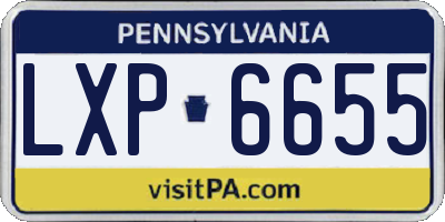 PA license plate LXP6655