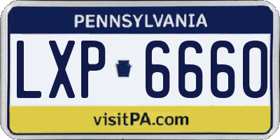 PA license plate LXP6660