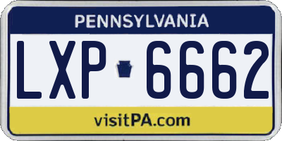 PA license plate LXP6662