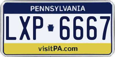 PA license plate LXP6667