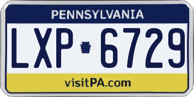PA license plate LXP6729