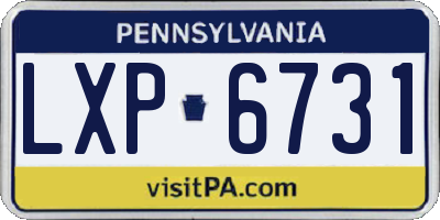 PA license plate LXP6731