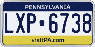 PA license plate LXP6738