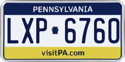 PA license plate LXP6760