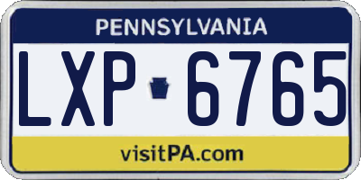 PA license plate LXP6765