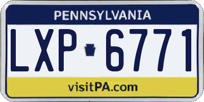 PA license plate LXP6771