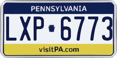 PA license plate LXP6773